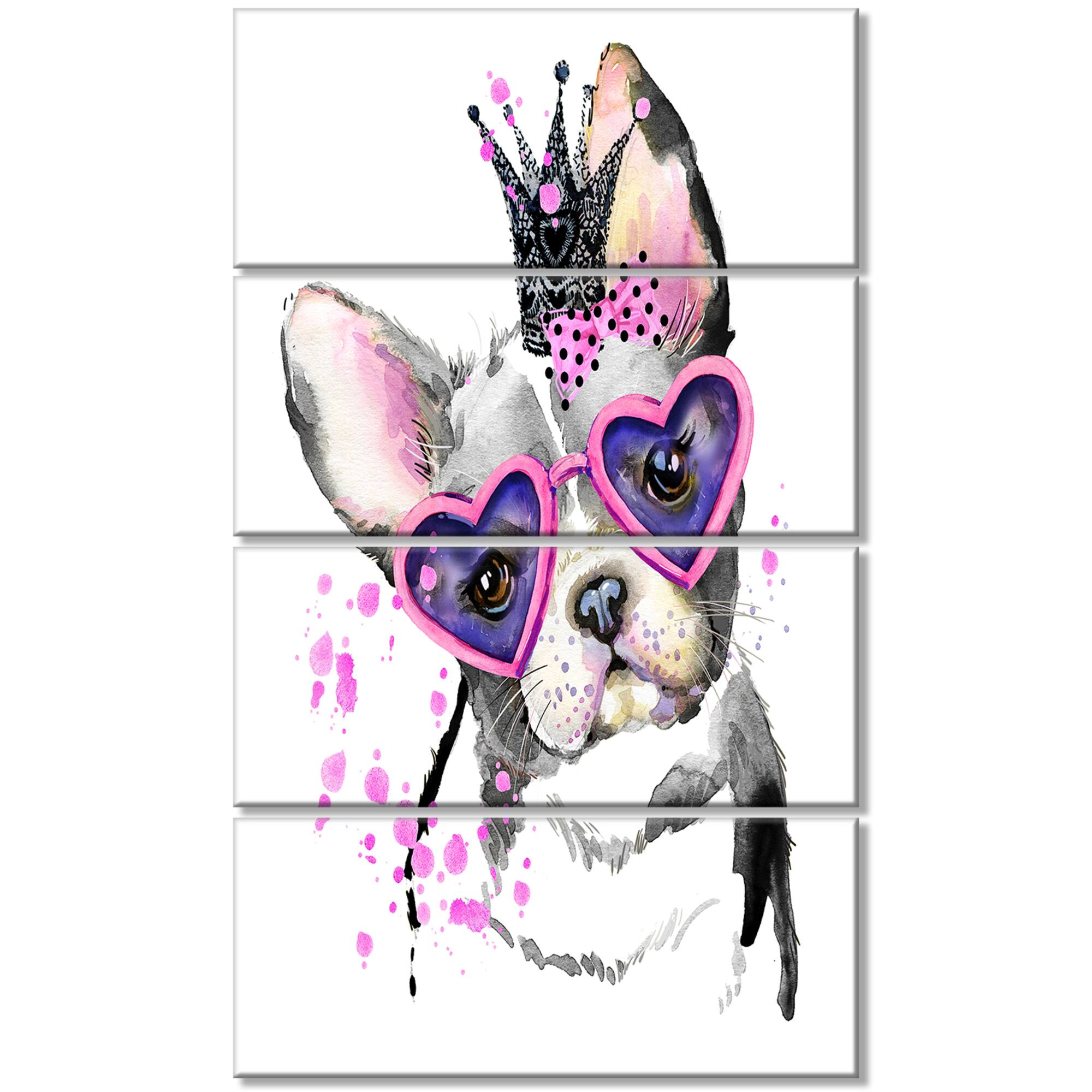 Designart - Sweet Funny Dog with Glasses